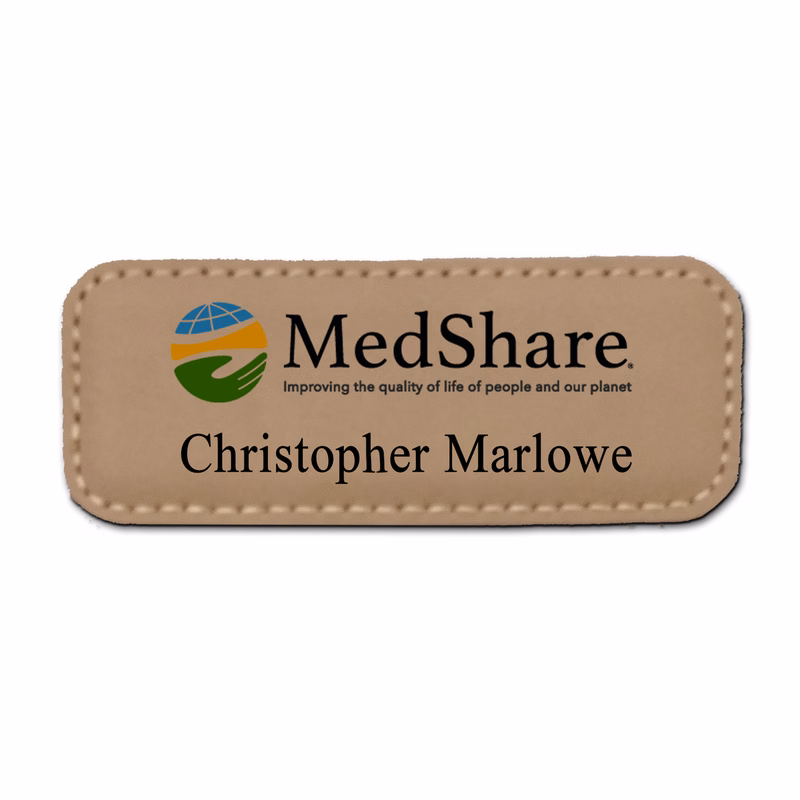 Leather Stitched Badge 1" x 3"