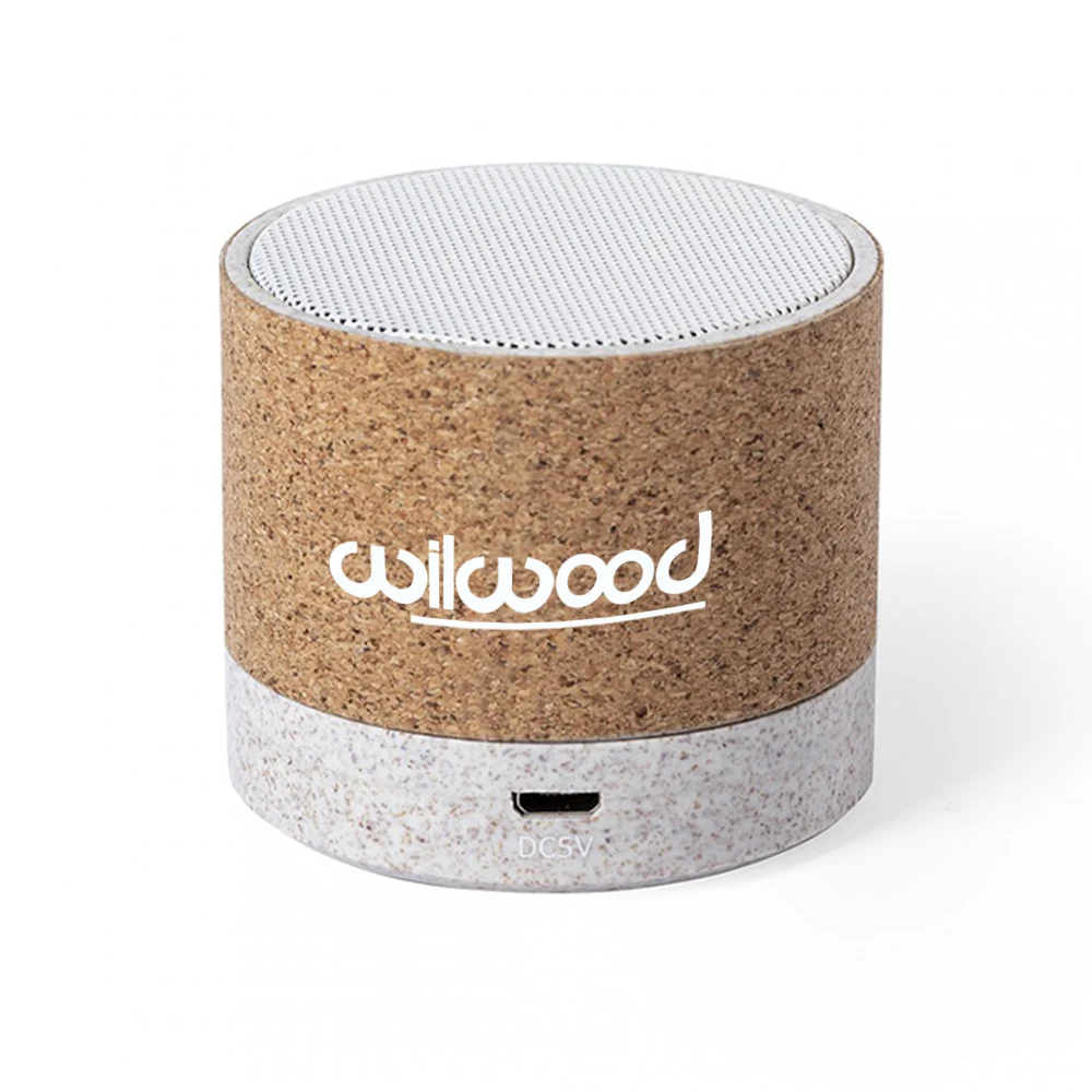 Natural Cork and Wheat Straw Bluetooth Speaker 1