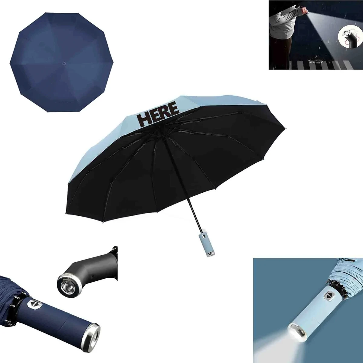 UV Protection LED Light Umbrella For Rain Windproof 1