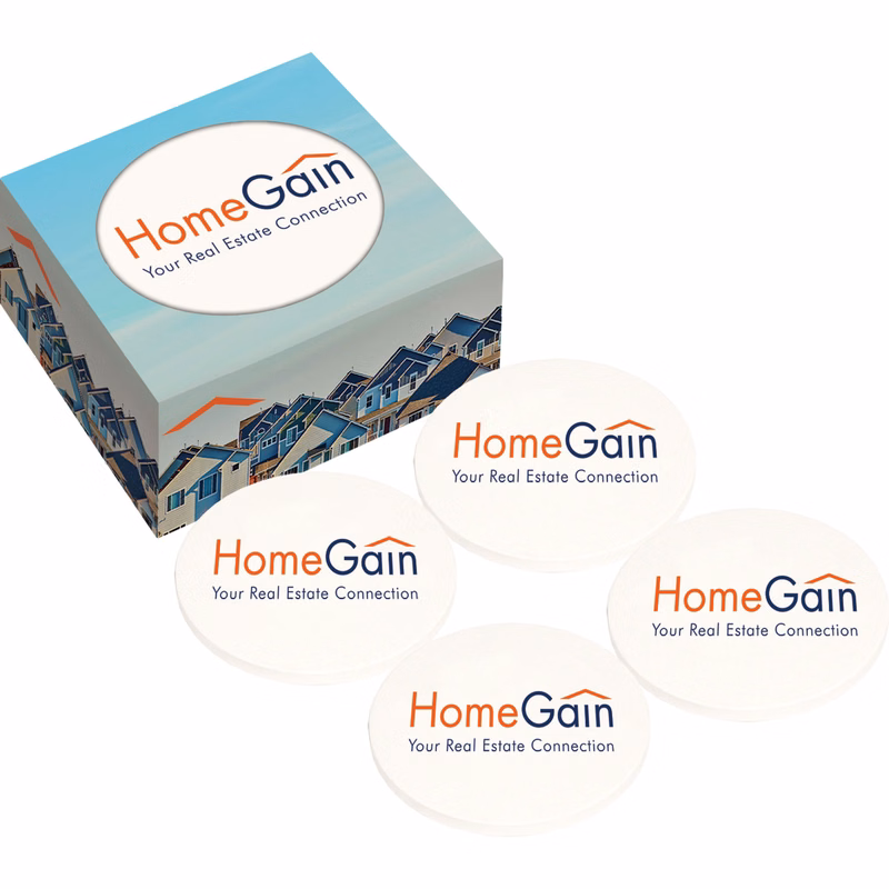 Ceramic Coaster with Full Color Box 4pk