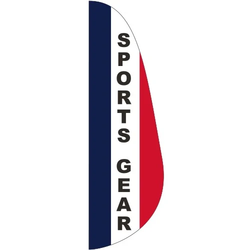 "SPORTS GEAR" 3' x 10' Message Feather Flag 1
