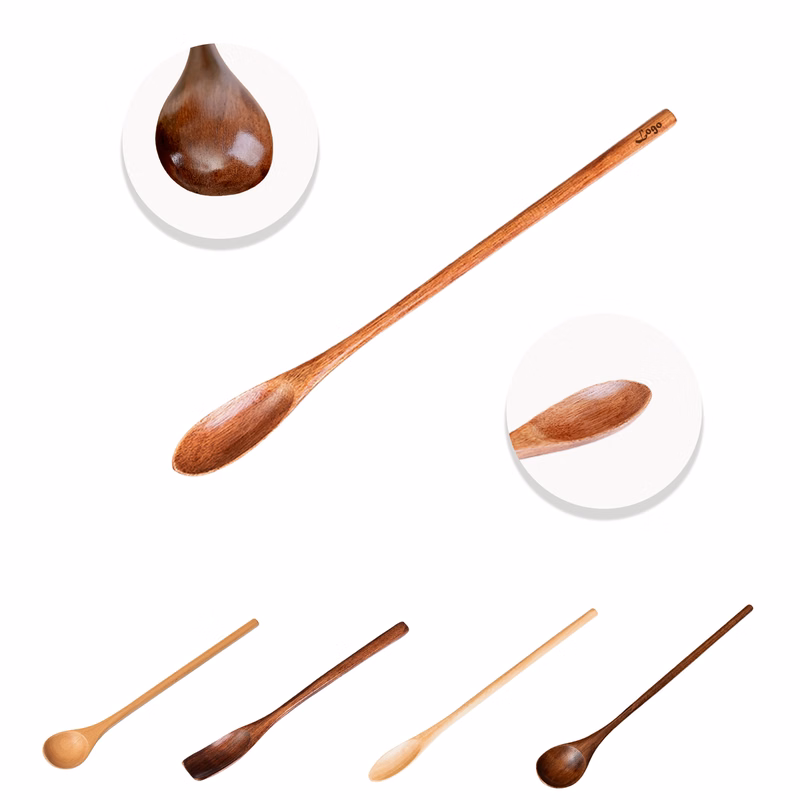 Wooden Long Handle Stirring Coffee Spoon