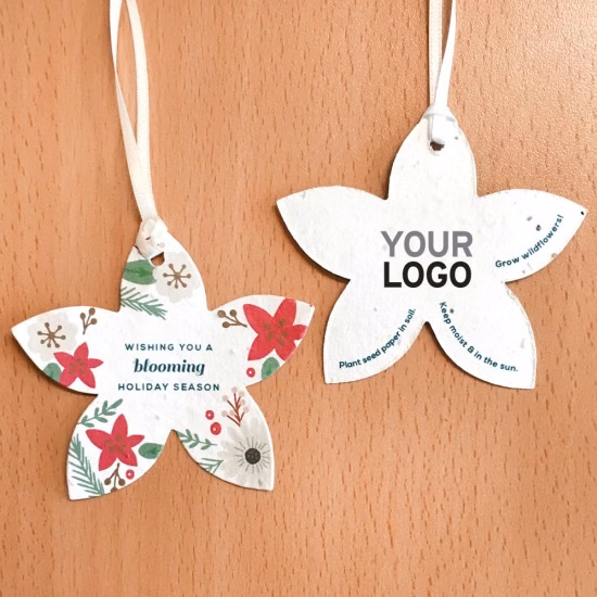 Blooming Holiday Flower Seed Paper Holiday Ornaments