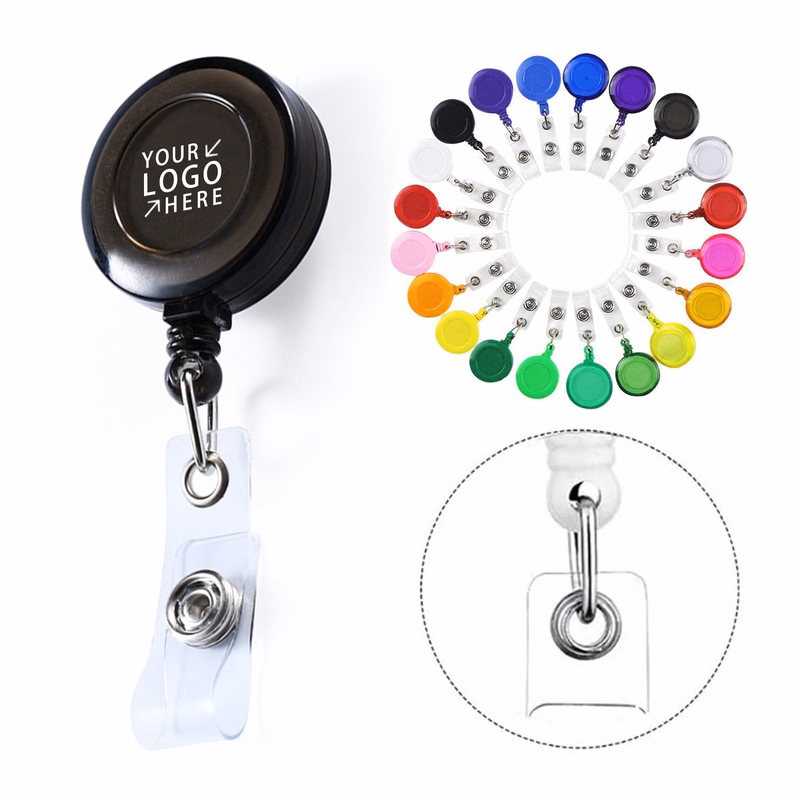 MOQ 50 Retractable Badge Holder Reels With Clip
