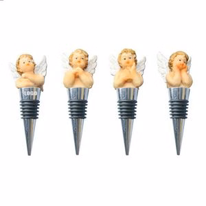 4 Piece Thinking Angel Cupid Wine Stopper Set