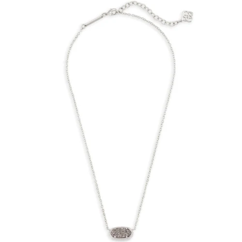 Kendra Scott Elisa Silver Pendant Necklace in Platinum Drusy 1