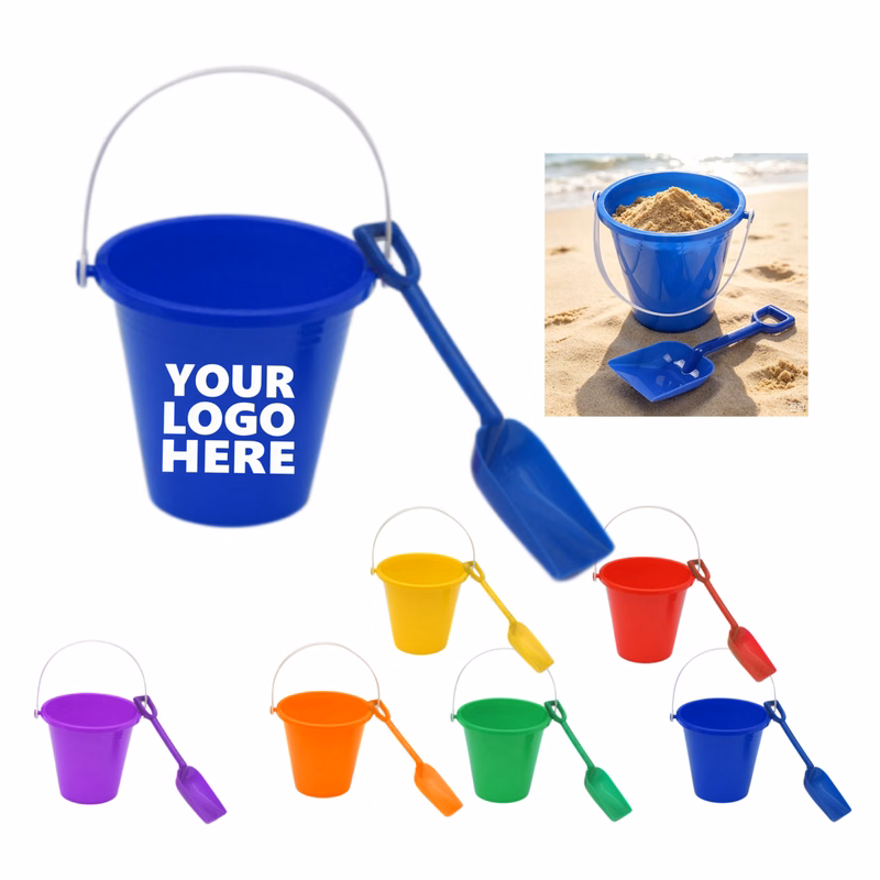 Plastic Sand Play Bucket Equipped With Shovel