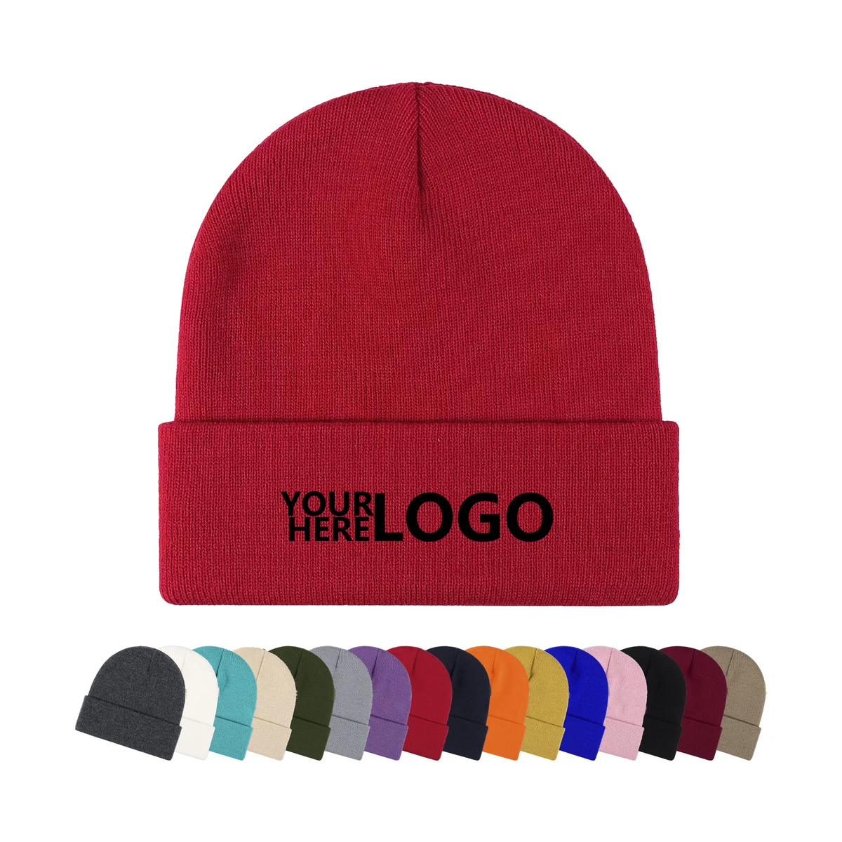 Embroidered Acrylic Knit Cap 1
