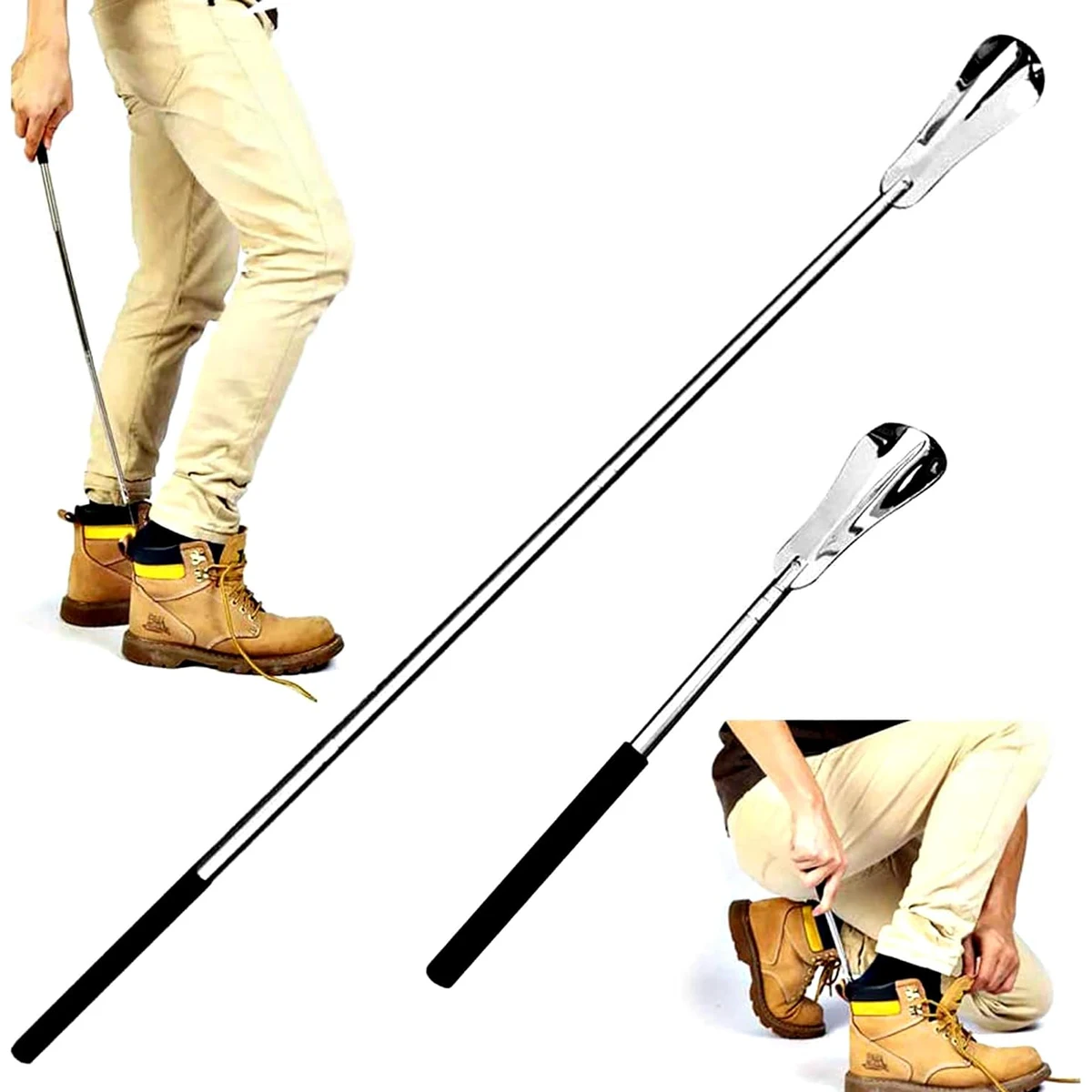 Extendable Shoe Horn/Stainless Steel Retractable Shoe Spoon 1