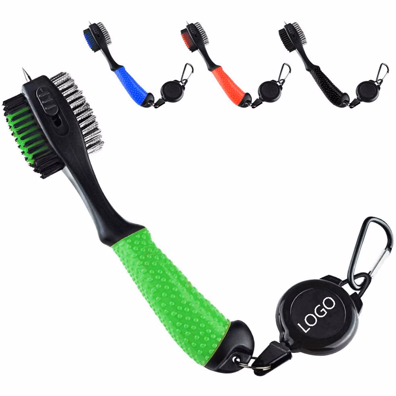 Upgraded Retractable Golf Club Cleaning Brush w/Carabiner Clip