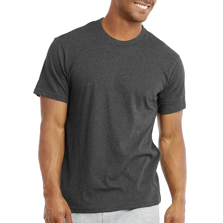 Men's Crew Neck T-Shirts - Small Charcoal Gray 1