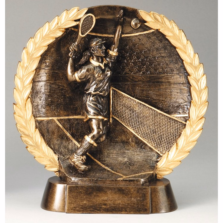 Tennis Female High Relief Circular Plate Award