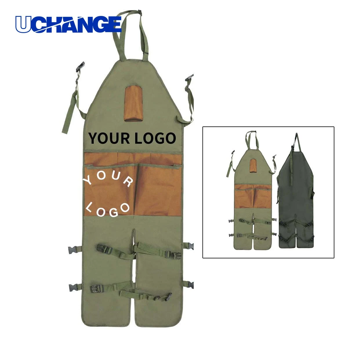 Long Oxford Fabric Apron with Multi Pockets for Work Use 1