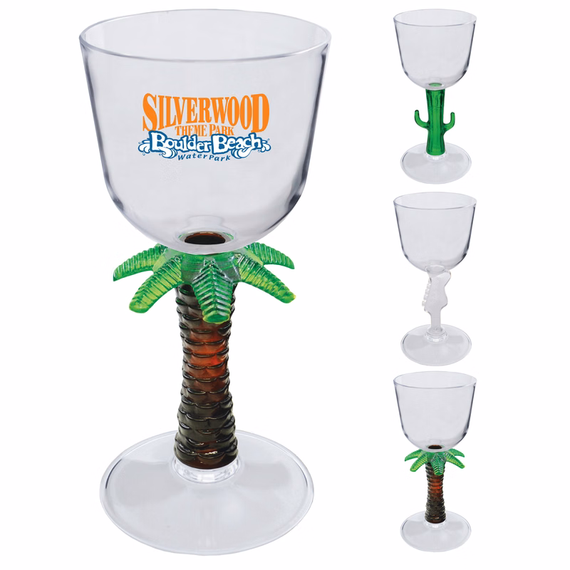 7oz Novelty Stem Plastic Wine Glass