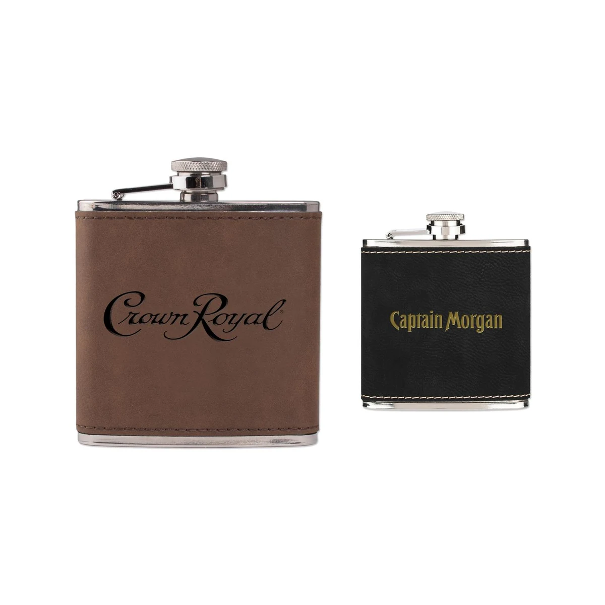 Leatherette Wrapped 6 Oz. Stainless Steel Hip Flask 1