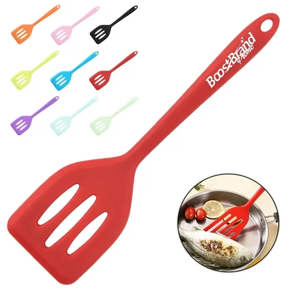 Custom 8 in Heat-Resistant Silicone Slotted Spatula — Professional Kitchen Utensil 1