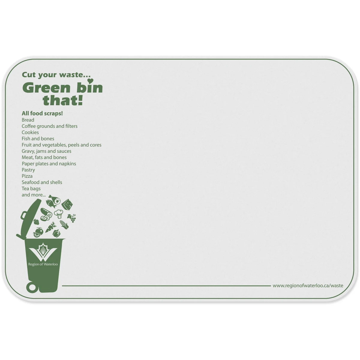 Flexible Cutting Board on FDA approved .045 clear plastic, rectangular (7.625" X 11") Spot Colour 1