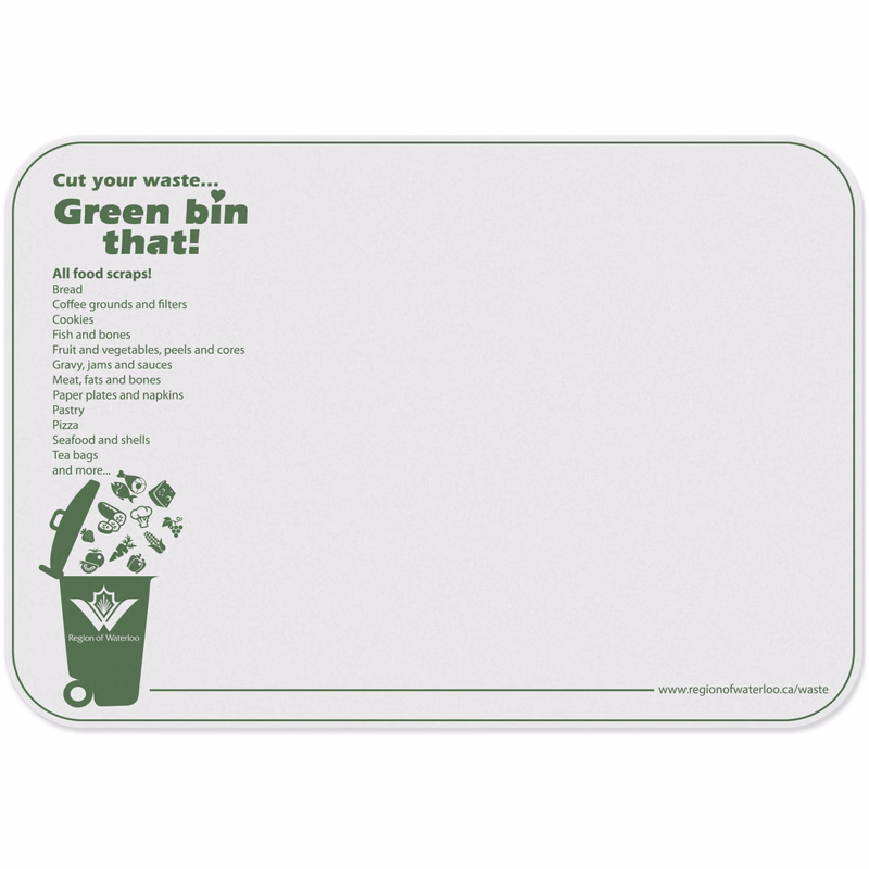 Flexible Cutting Board on FDA approved .045 clear plastic, rectangular (7.625" X 11") Spot Colour