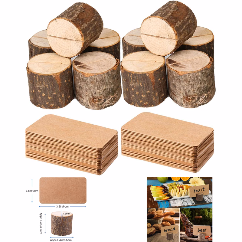 Wood Place Card Holders with 2 Cards