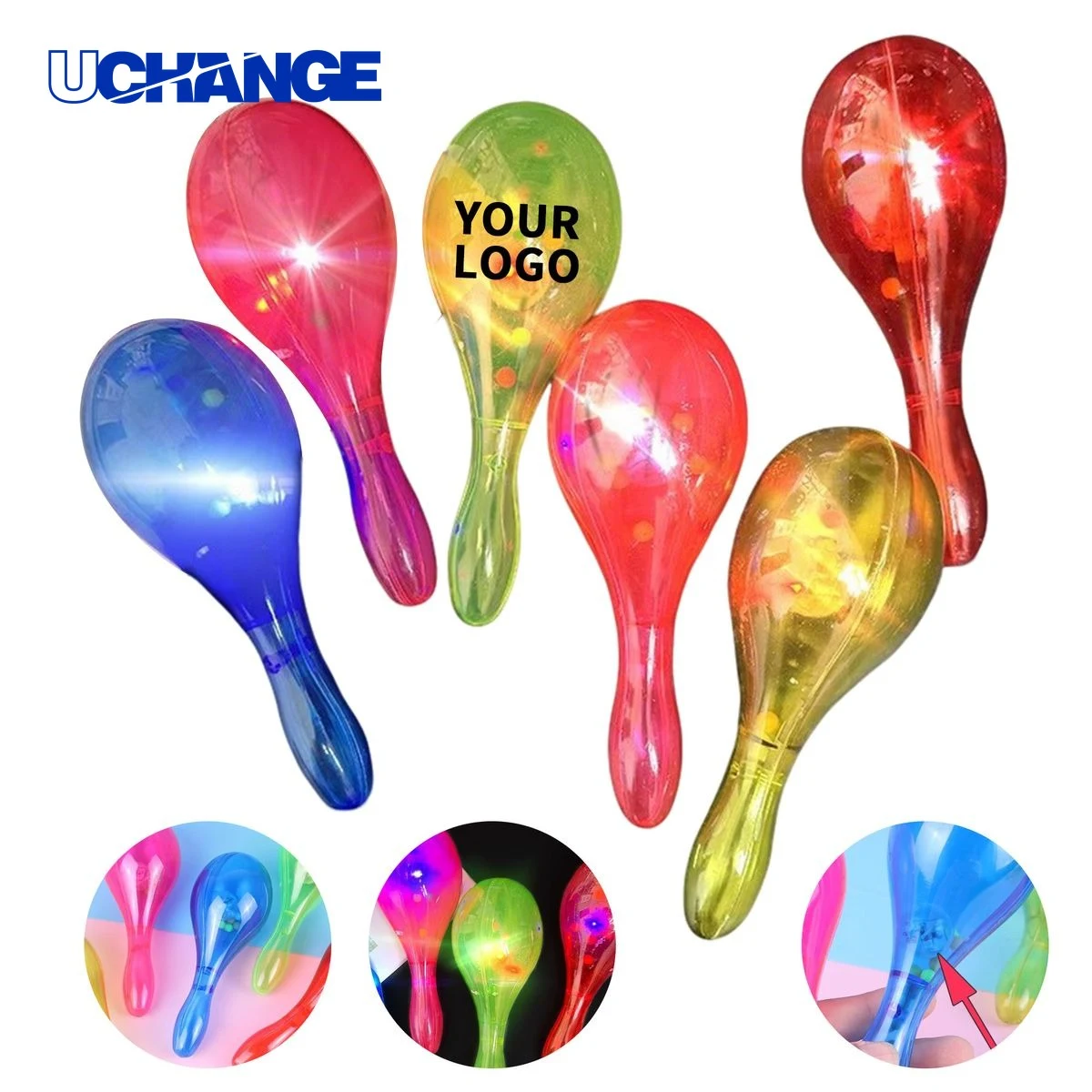 Light Up Glitter Maraca Musical Instrument 1