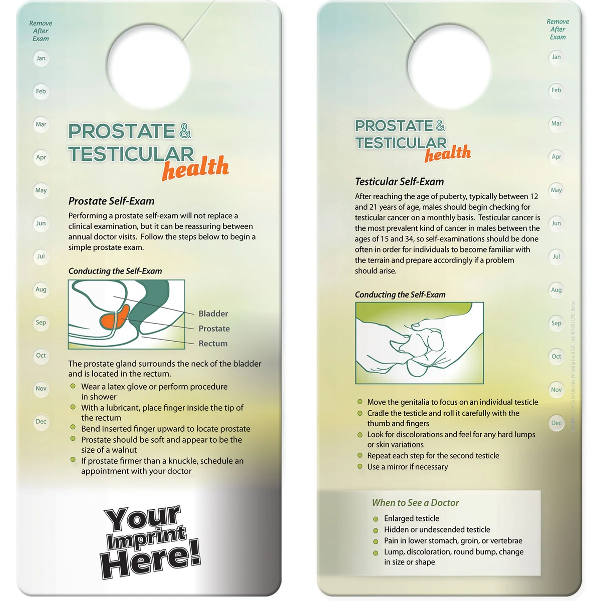 Hang Tag - Prostate & Testicular Self-Exam 1