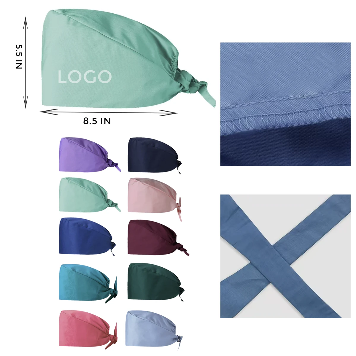 MOQ 10 PCS Stylish Pure Cotton Nurse Cap 1