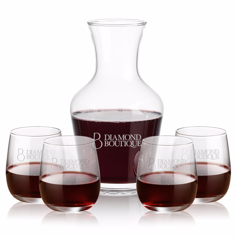 Summit Carafe & Crestview Stemless Wine Set