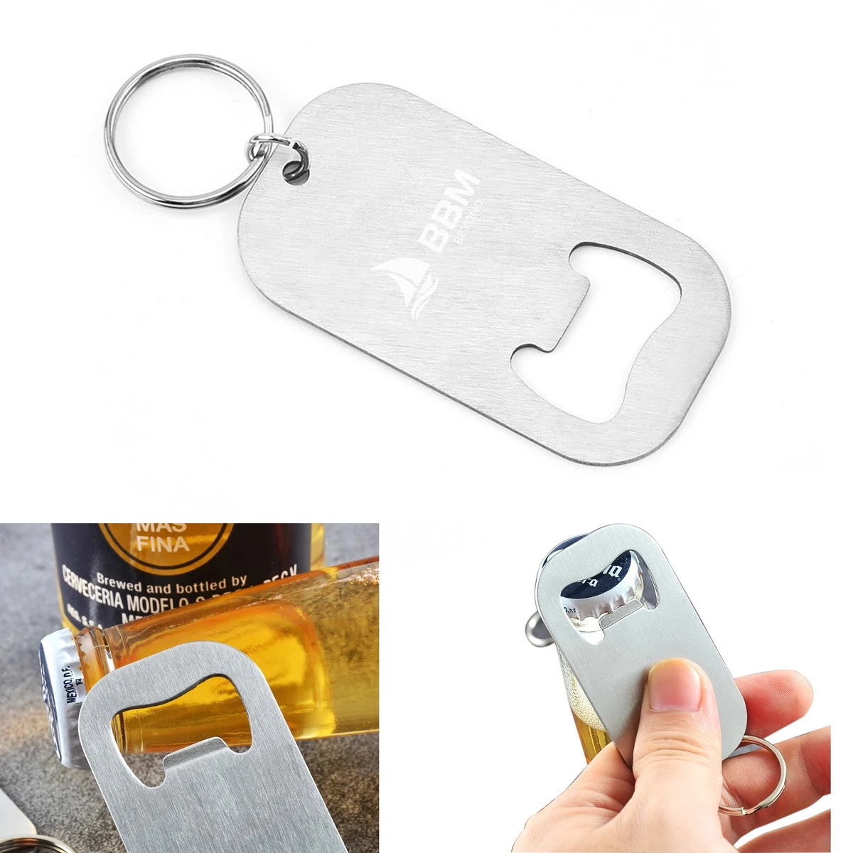 Stainless Steel Beer Bottle Opener Key Chain 1