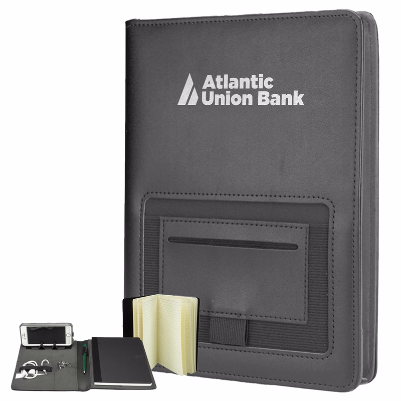 PU Fabric Portfolios w/ Front Pocket