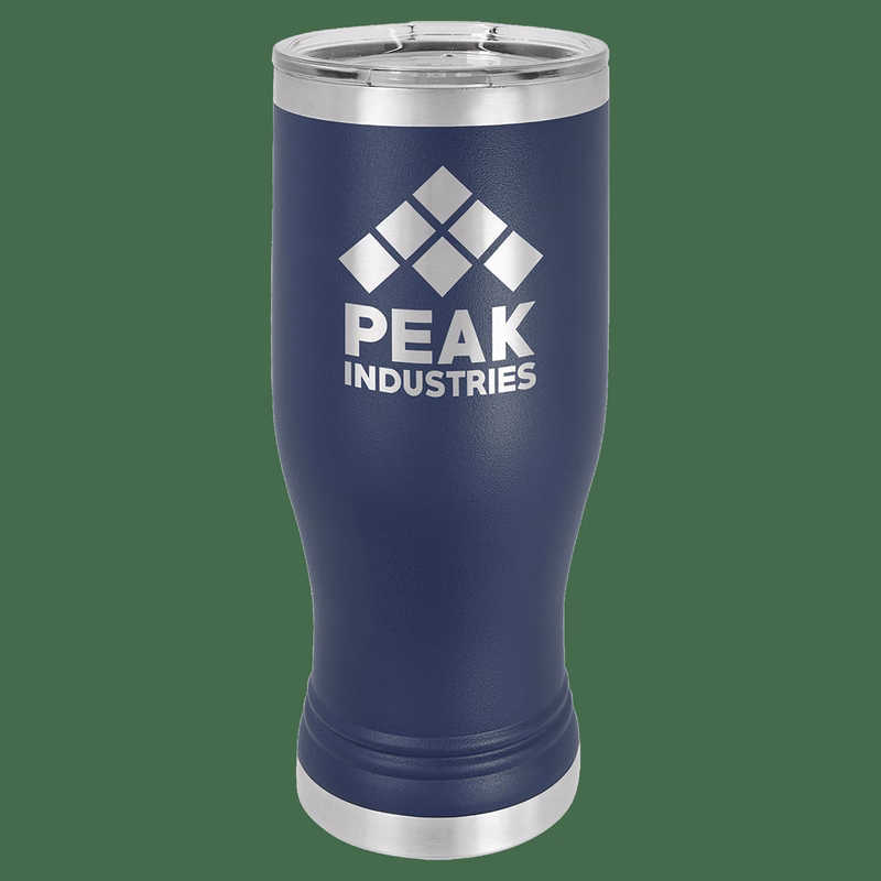 20 oz. Navy Blue Laser Engraved Polar Camel Pilsner Tumbler w/Clear Lid