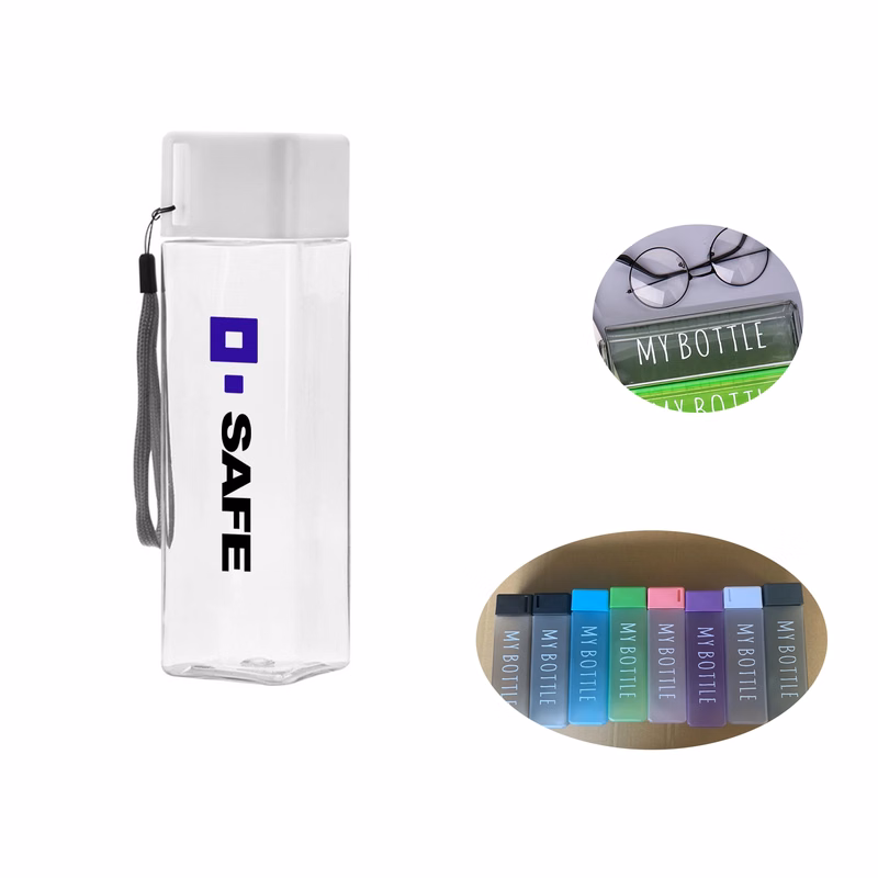 16oz Square Plastic Water Bottle
