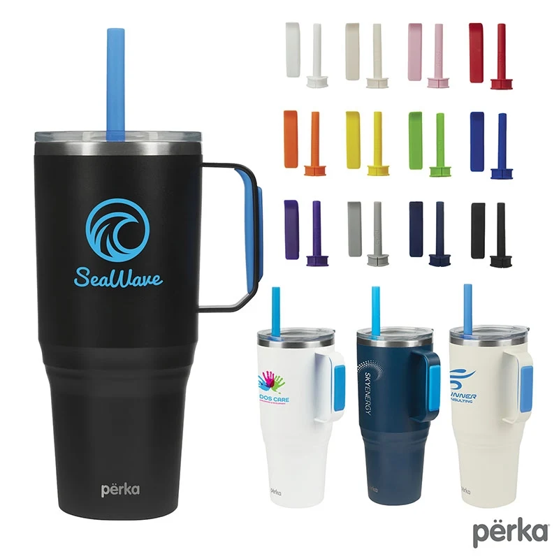 Perka® Portofino 36 oz. Double Wall Recycled Stainless Steel Travel Mug 1