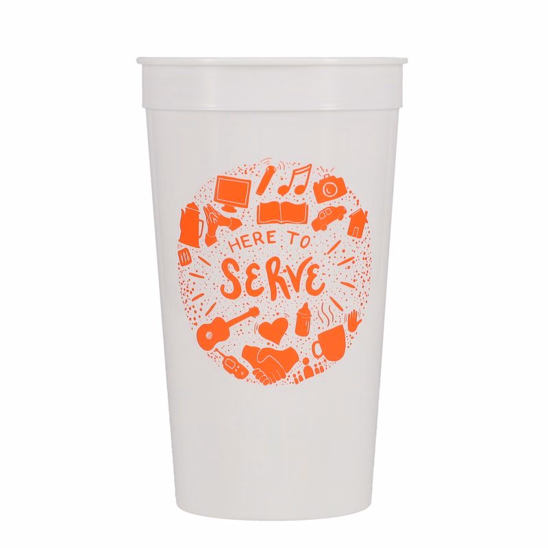 32 oz Stadium Cup Smooth White Tradition Print