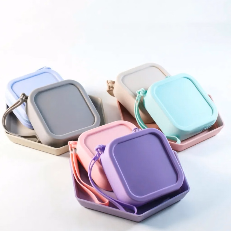 Waterproof silicone square portable zipper wallet