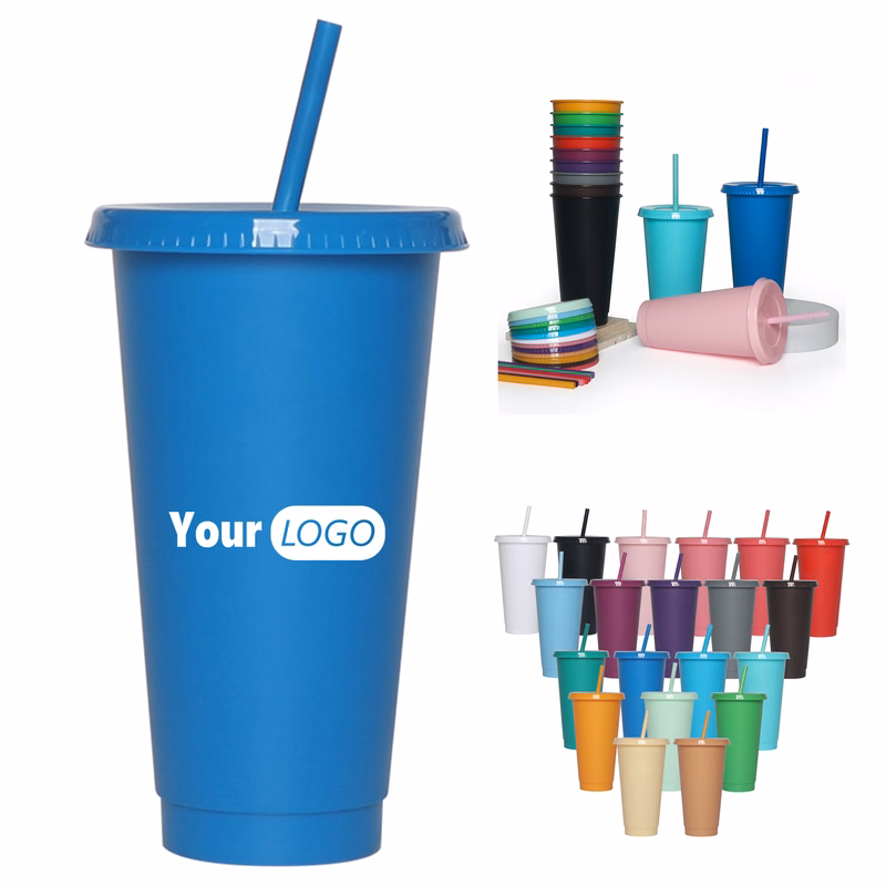 Flat Lid Reusable Straw Cup
