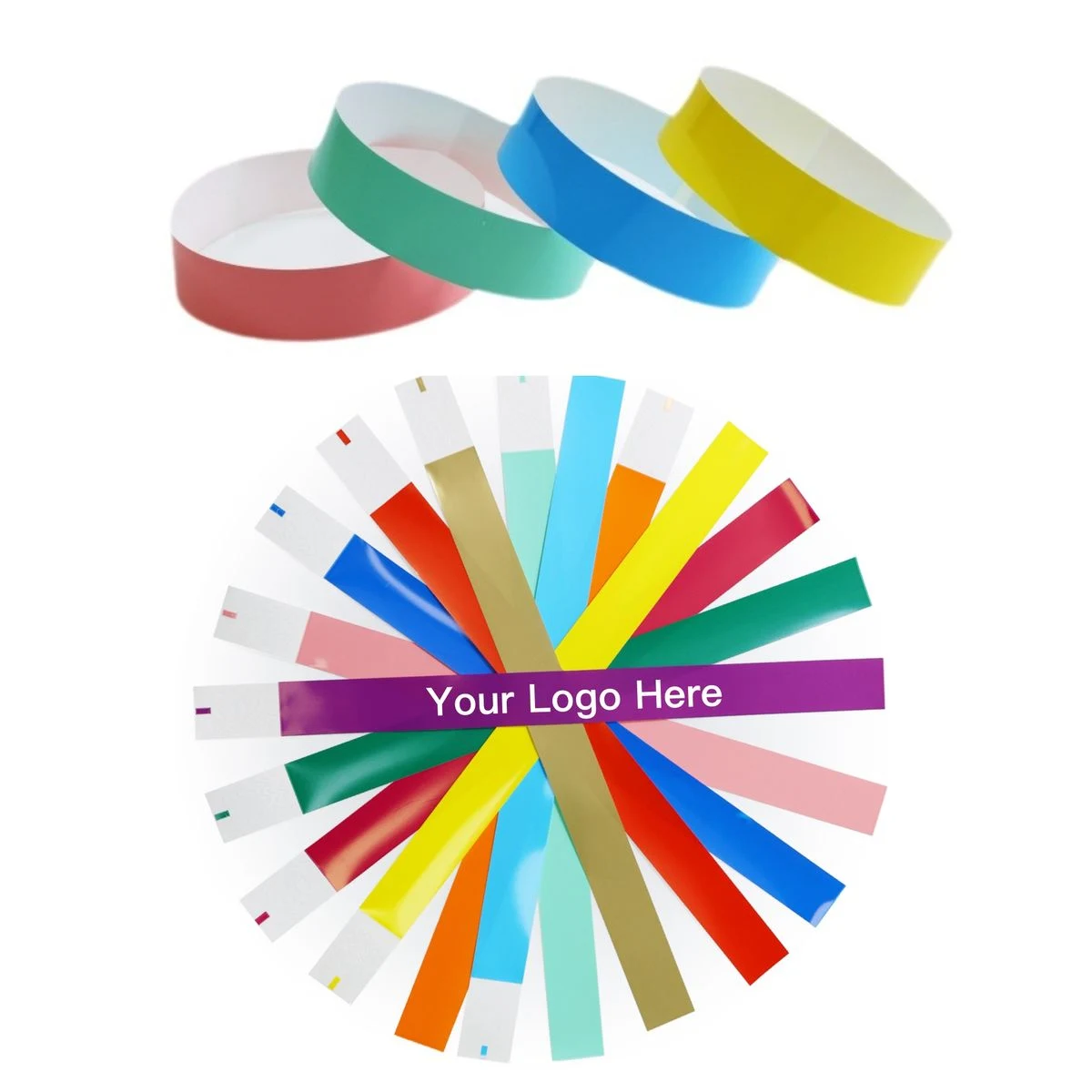 Custom 10 Inch Tyvek Wristbands with Tamper Evident Adhesive 1