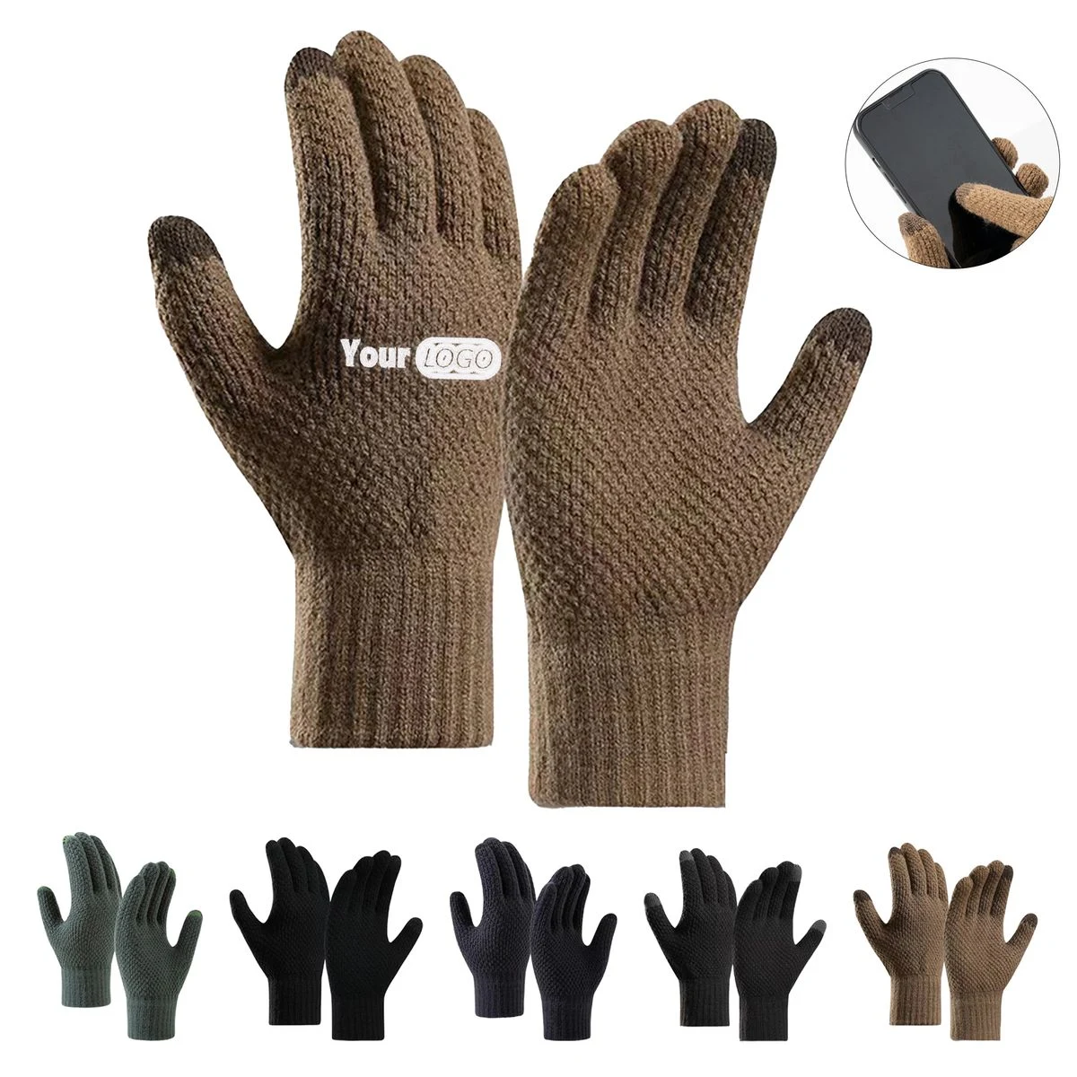 Men's Winter Knitted Touchscreen Gloves 1