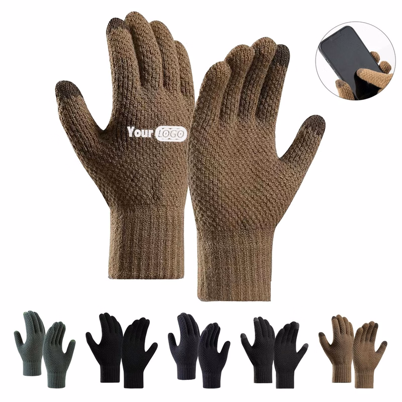 Men's Winter Knitted Touchscreen Gloves