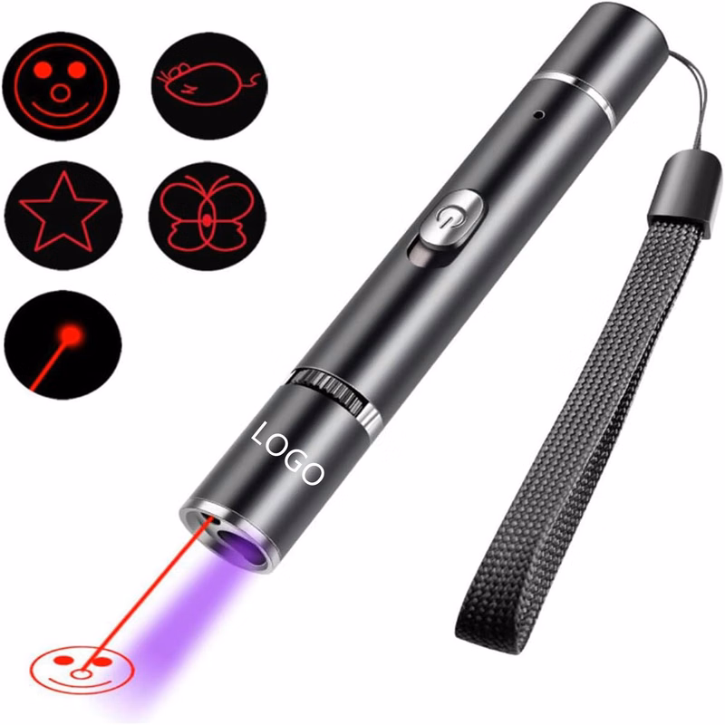 Cat Toys USB Recharge Laser Pointer With UV Purple Light