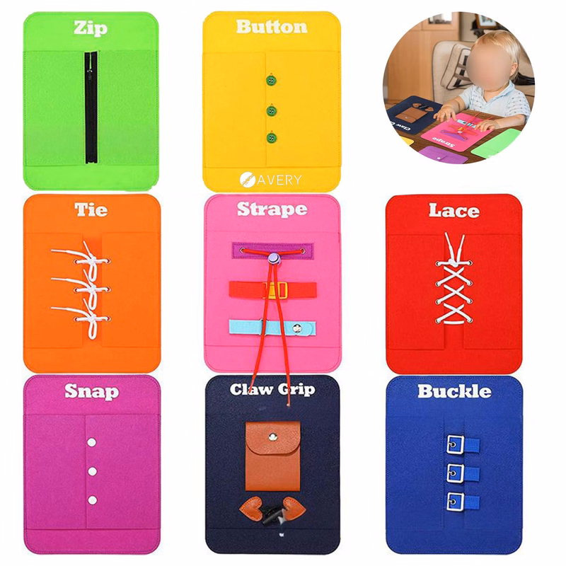 8-Piece Toddler Dressing Learning Busy Borad Set