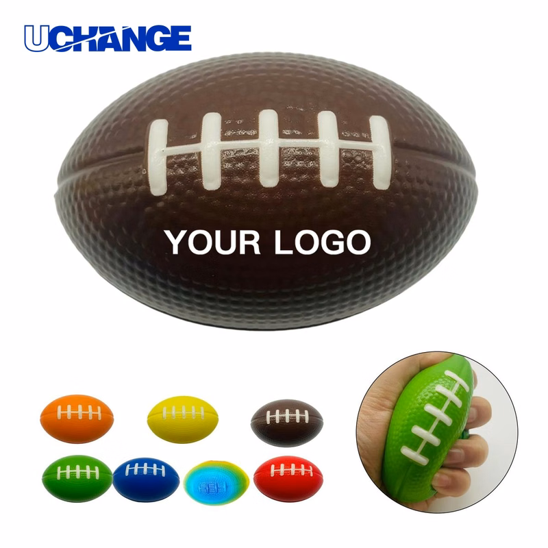 Rugby Shape Stress Ball Squeeze Toy in PU Foam