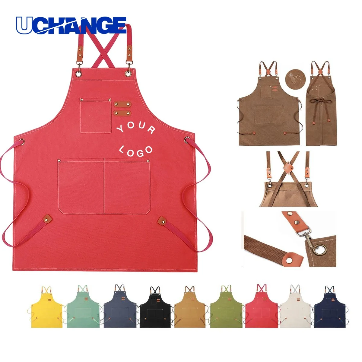 Adjustable Canvas Apron with Logo Area for Events 1