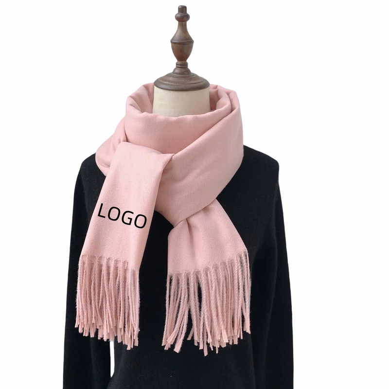 Elegant Faux Cashmere Scarf with Tassels
