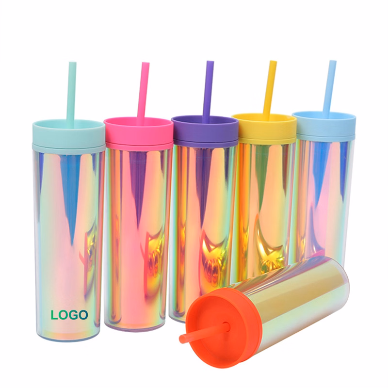 Dazzling Color Double Wall Straw Cup (direct import)