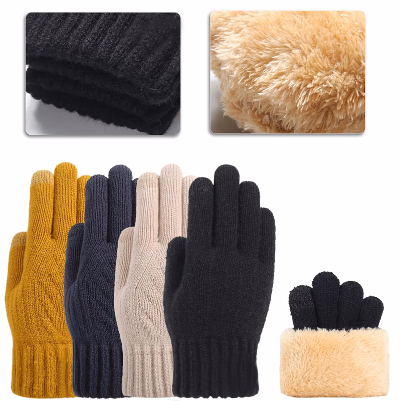 Plush Knit Winter Gloves