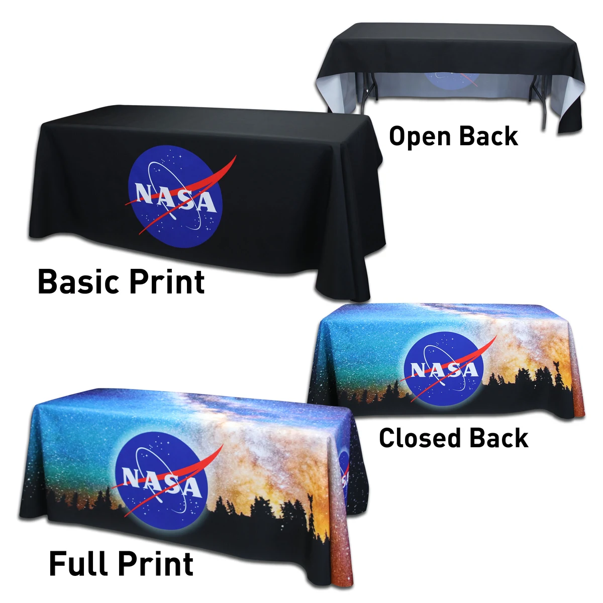 4' Draped Tablecloth - Closed Back 1