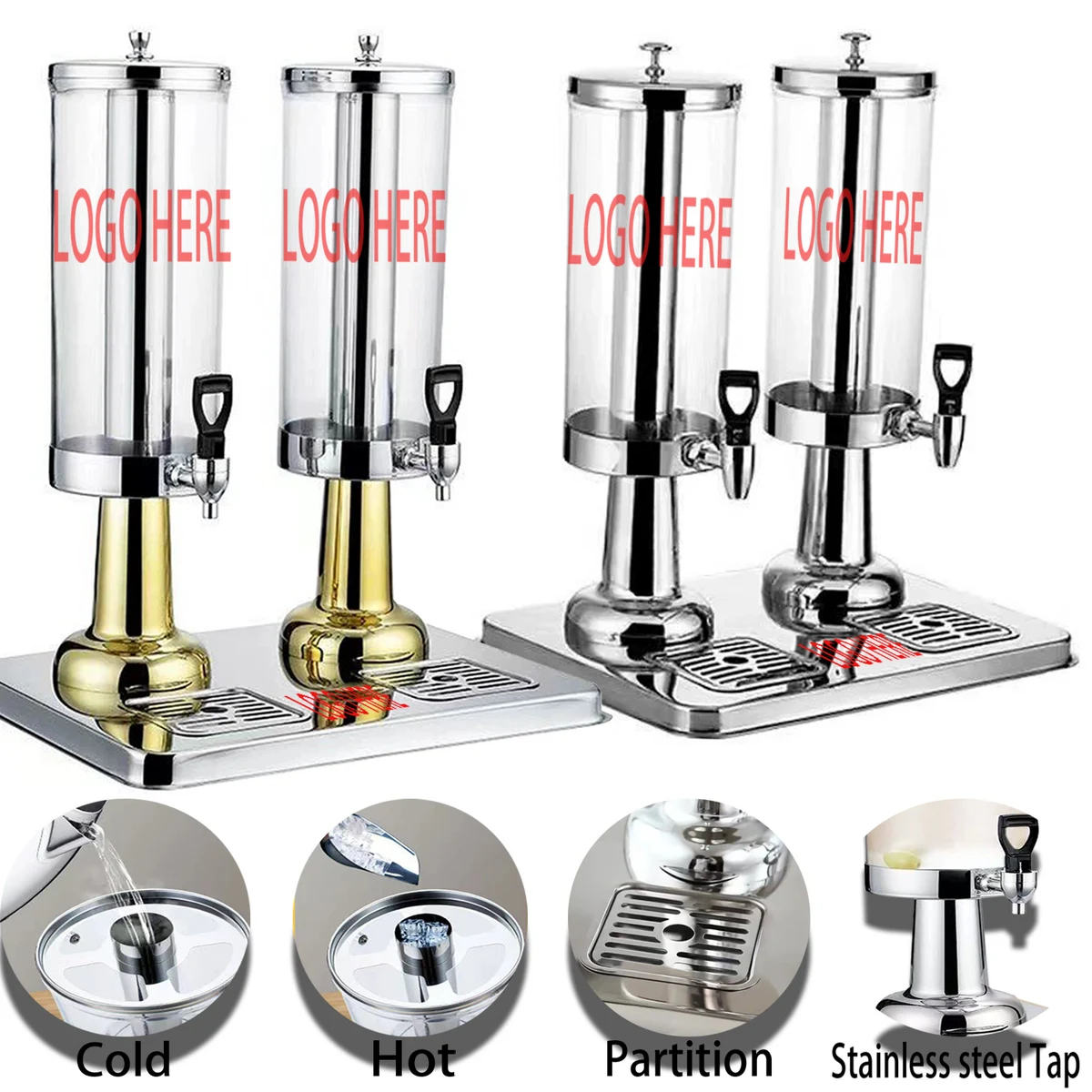 2x3Liters Stainless Steel Hot&Cold Beverage Tower 1
