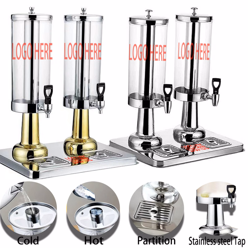 2x3Liters Stainless Steel Hot&Cold Beverage Tower 