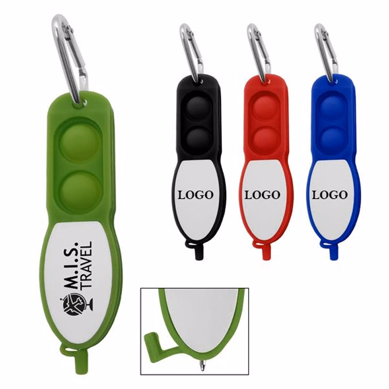 Fidget Toy Push Pop Pens w/Carabiner