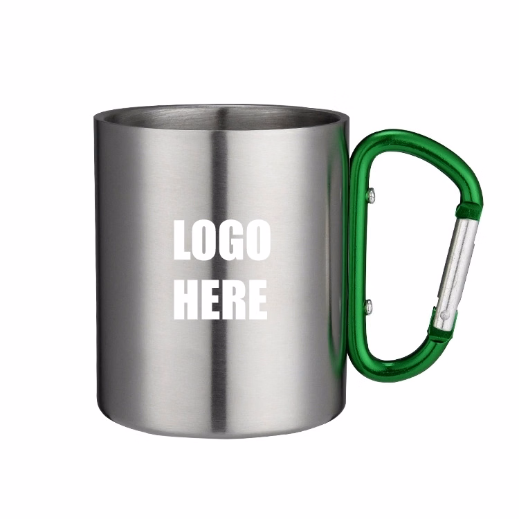 Custom Stainless Steel Coffee Mugs with Carabiner Handles